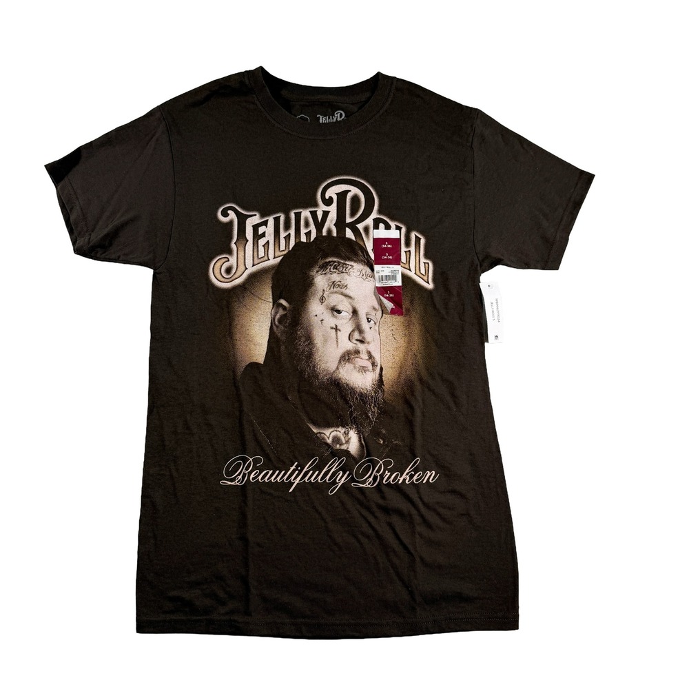 Jelly Roll Beautifully Broken Graphic T-Shirt Mens Small Dark Brown
